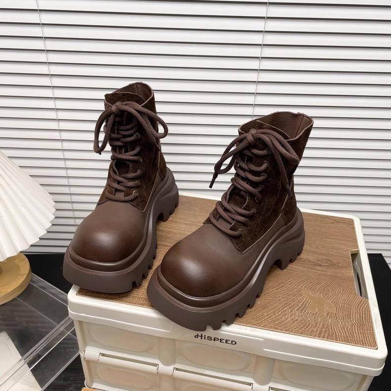 Jiayun 2025 New Spring and Autumn Thick-soled Heightening Martin Boots Women's Comfortable Casual Shoes Low-top Simple Sports Shoes Women