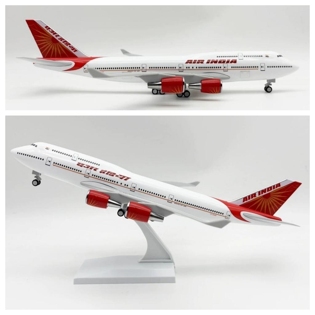 Miniature Plane Kid Toy 1/250 Scale Air India Aircraft 30CM 747 B747 Airplane Model Plane Replica Diecast Souvenir Gift