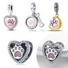 Breloques Griffe de Chien Mignonne Plaqué Argent 925 pour Jeunes Adaptées Bracelet à Breloques 925 Perles Bijoux Cadeaux pour Femmes