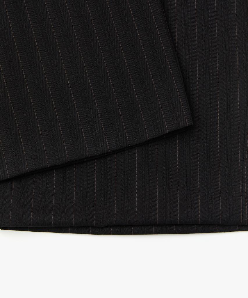 COFWI Melsa Double-Pleat Striped Wide Slacks Black