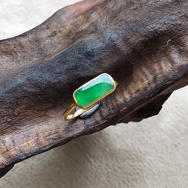 New Original Designer Craft Natural Chalcedony Opening Adjustable Ring Retro Light Luxury Exquisite Charm Women'S  Jewelry