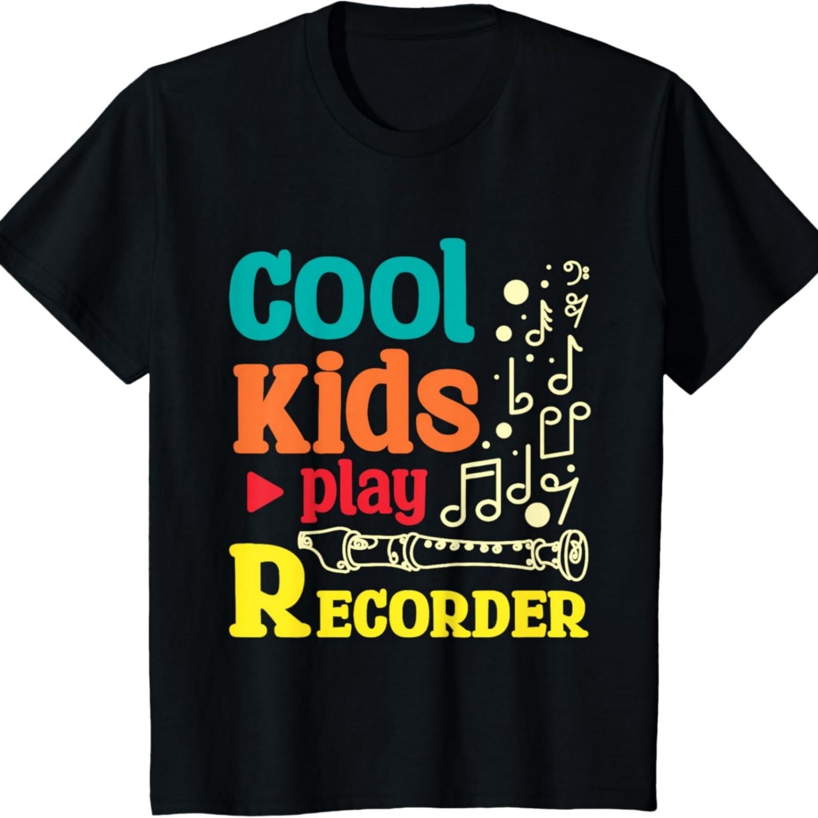 Kids For children Cool kids play recorder T-Shirt S