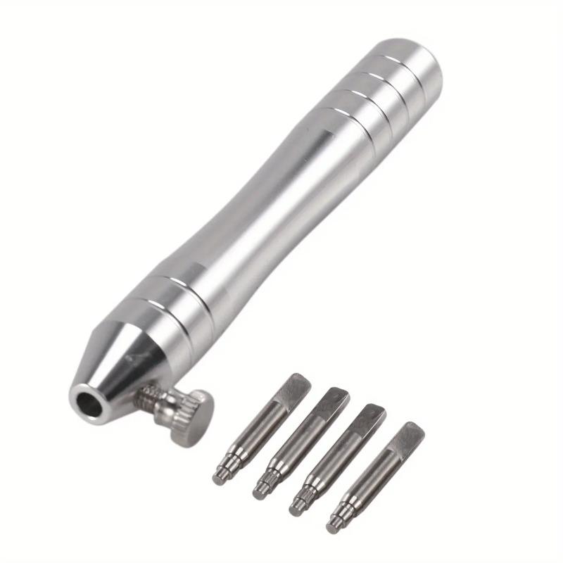 1Set Stainless Steel Watch Crown Tube Insert Remover Opener Holder with 4 Pins for Removing Case Tube.
