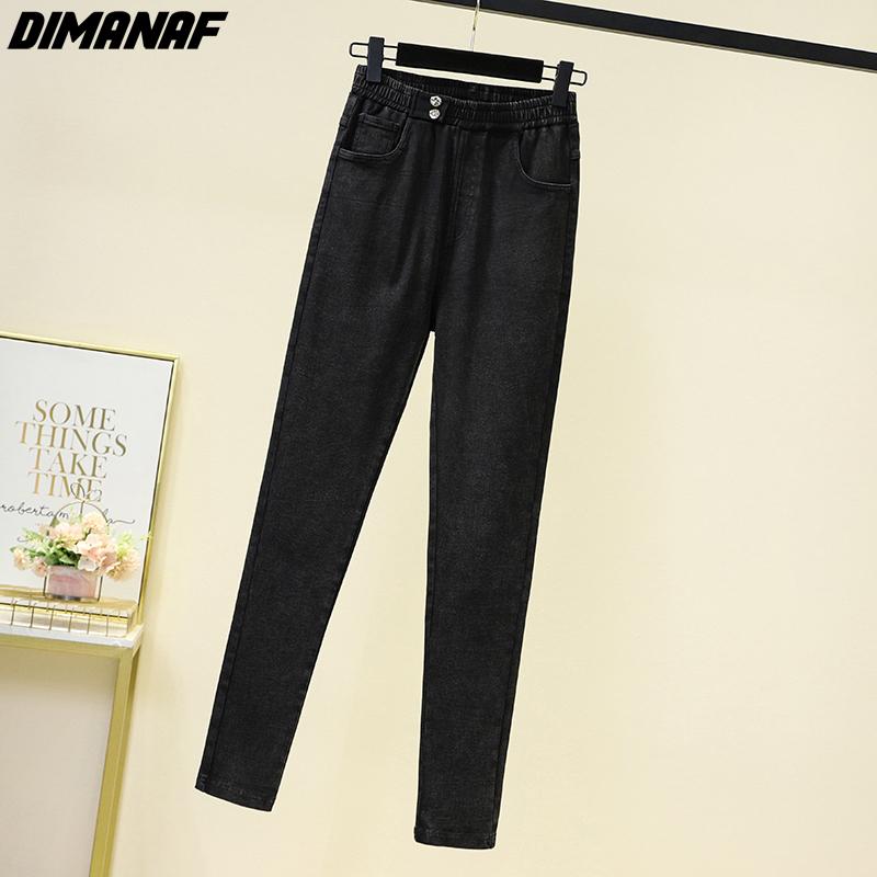 

DIMANAF 2022 новые джинсы больших размеров, осенние женские базовые эластичные брюки, свободные повседневные женские черные брюки, брюки 5XL