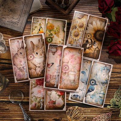 Forgetful Flower Valley Retro Sticker Set: Non-Adhesive Paper Stickers for DIY Journaling & Backgrounds