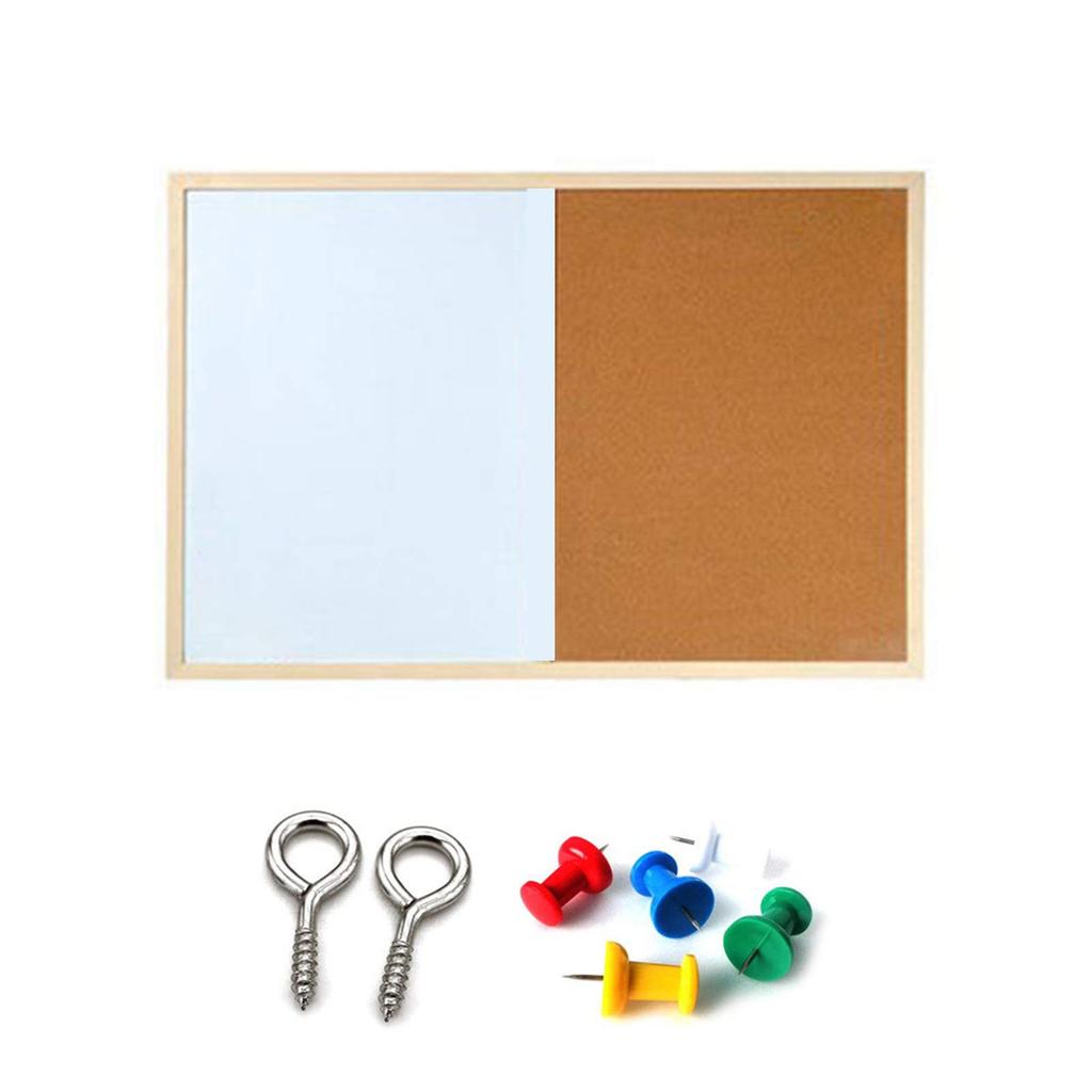 Office Magnetic Whiteboard Cork Board Student Wooden Frame Display Drawing Board Magnetic Hanging Board Set