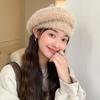 Autumn and winter new hats women's diamond-encrusted alphabet knitted wool beret winter warm pumpkin hat tide