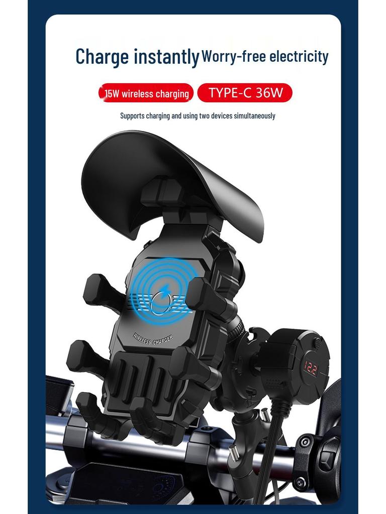 Wireless Fast-Charging Motorcycle & Scooter Phone Holder