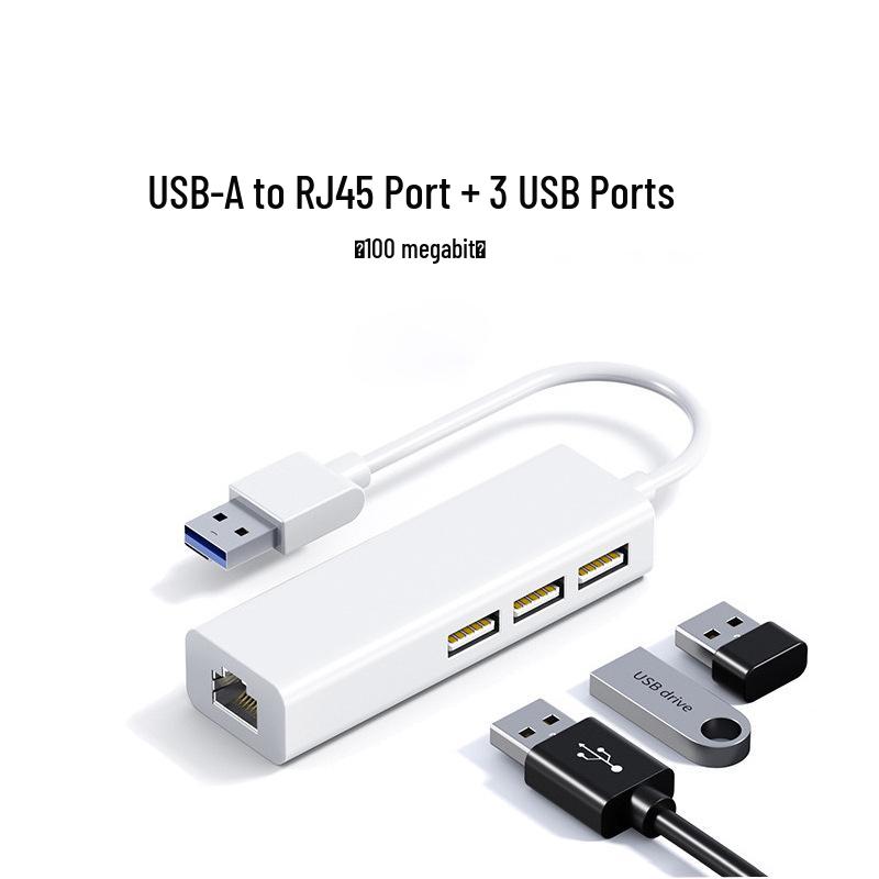 Type-C/USB to RJ45 Ethernet Adapter, Driver-Free, 100Mbps for Mobile, Computer, TV