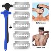 2 In 1 Men Back Shaver Long Soft Handle Shaving Knife Anti-Slip Back Hair Trimmer for Wet Dry Shaving