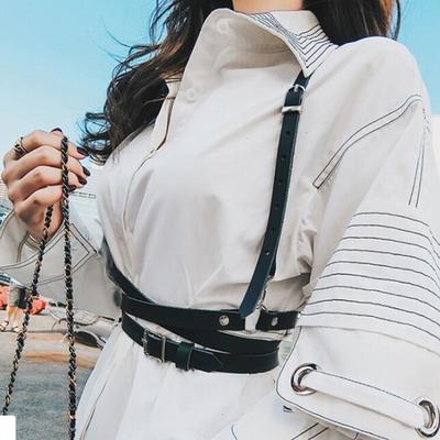 Faux Leather Body Bondage Harness Waist Suspenders Belt Straps Cage Belts Black