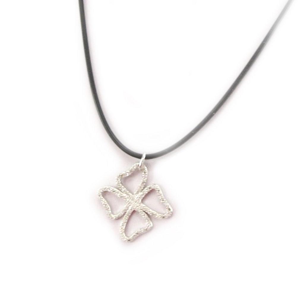 Altesse [L5363] - White 'Clover' Silver Necklace