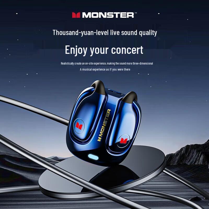 Monster MQO22 Open-Ear Wireless Sport Bluetooth Headphones