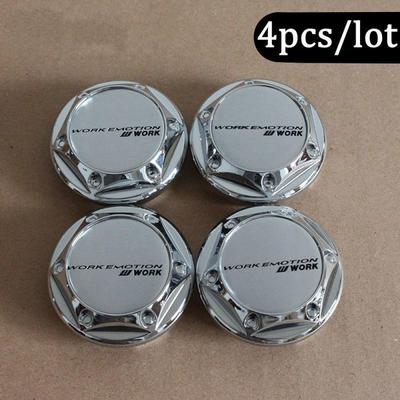 4pcs/lot WORK Racing Emblem 64MM 68MM Car Wheel Center Hub Caps Badge Accessories for Modification Car Wheel Hub Cover