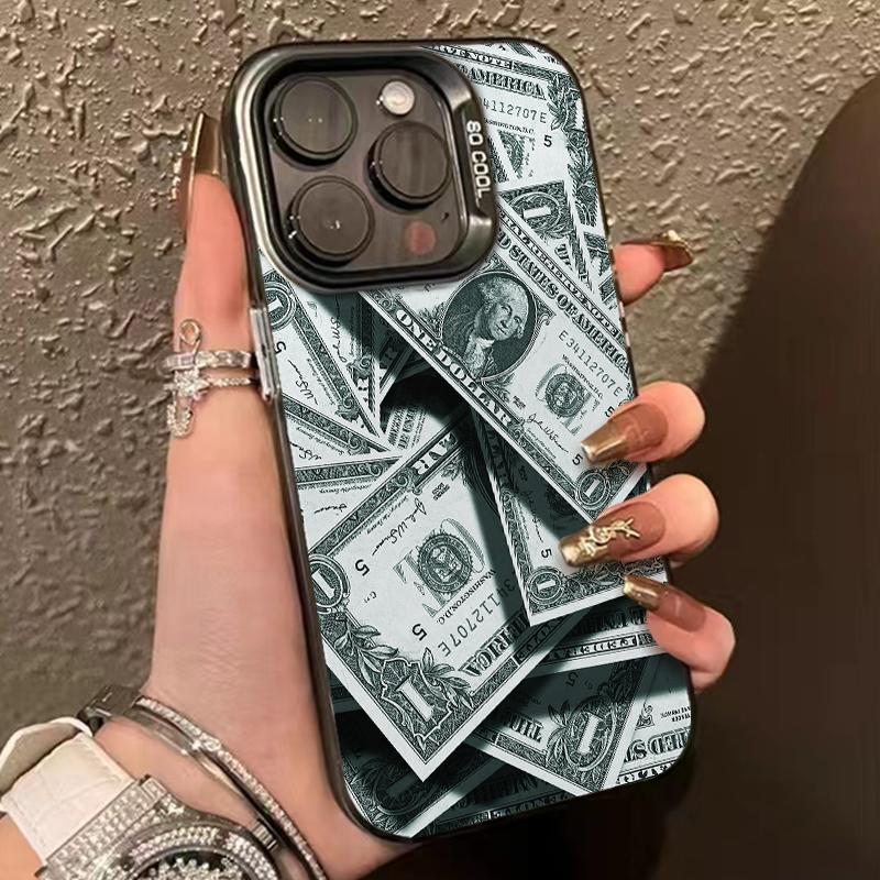 Pink Printed Dollar Bills Phone Case for iPhone 17 16 15 14 13 12 11 16E Series Pro Max Plus Double Layer Protection