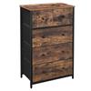 5-Drawer Fabric Bedroom Chest of Drawers - SONGMICS - Industrial Style - Rustic Brown and Black