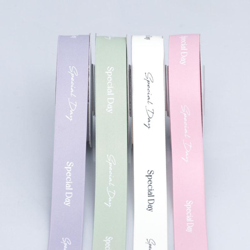 Elegantes Alphabet Doppelseitiges Mattes Polyesterband Mattes Kuchenband Blumenkopfschmuck Handtasche Einfarbiges Band Dekoration Heimdekoration