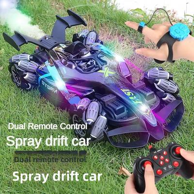 New F1 Remote Control Car 1:12 Spray Stunt Car 2.4GHz 4WD High Speed Drift Car 360° Rotation LED Lights Realistic Engine Sounds Kids Gift Toy