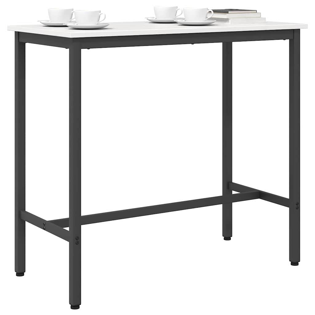 White Table 100 x 50 x 91 cm Engineered Wood and Steel