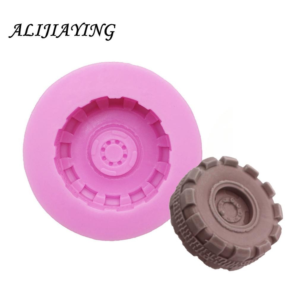 1Pcs Silicone Mold Tires Wheel Chocolate Cake Molds Car Tyre Shape Fondant Cake Decorating Tools Resin Clay Soap Mold D0623