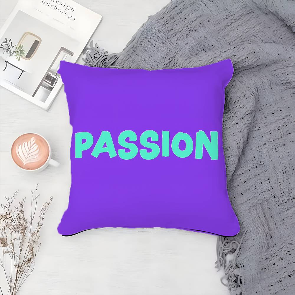 

Simple And Passionate life Words Pillow Case Printing Pillowcase Living Room Sofa Cushion Cover Bedroom Room Decor 12x12Inch