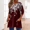3/4-ermetopper for kvinner T-skjorte Casual Print Topper T-skjorte Rund hals Pullover Bluse