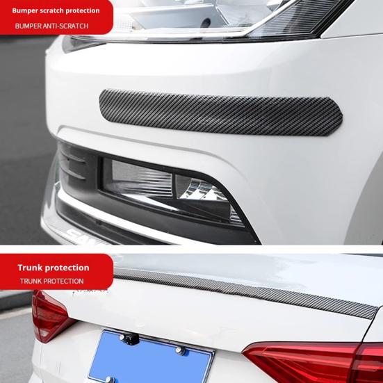 Carbon Fiber Car Door Protector Stickers Scratch-resistant Film Auto Trunk Sill Scuff Guard Tape for Enhanced Sealing Noise Reduction