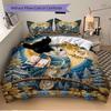 3pcs Winter Owl Duvet Cover Set, Soft Comfortable Duvet Cover,Guest Room (1*Duvet Cover + 2*Pillowcase, Without Core) yy251104152