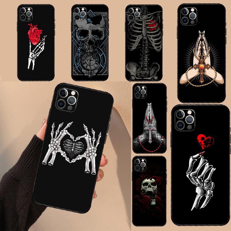 Love Death Cross Pray Hands Art Phone Case For iPhone 17 Air 16 14 13 11 15 Pro Max Mini 15 16 Plus 16e Protective Cover