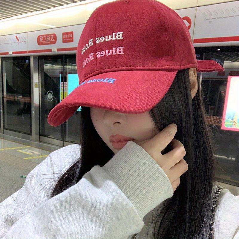 Large Head Size Letter Embroidered Baseball Cap For Men And Women, The Hat Has A Deep Wide Brim And Hard Sole, Which Makes The F