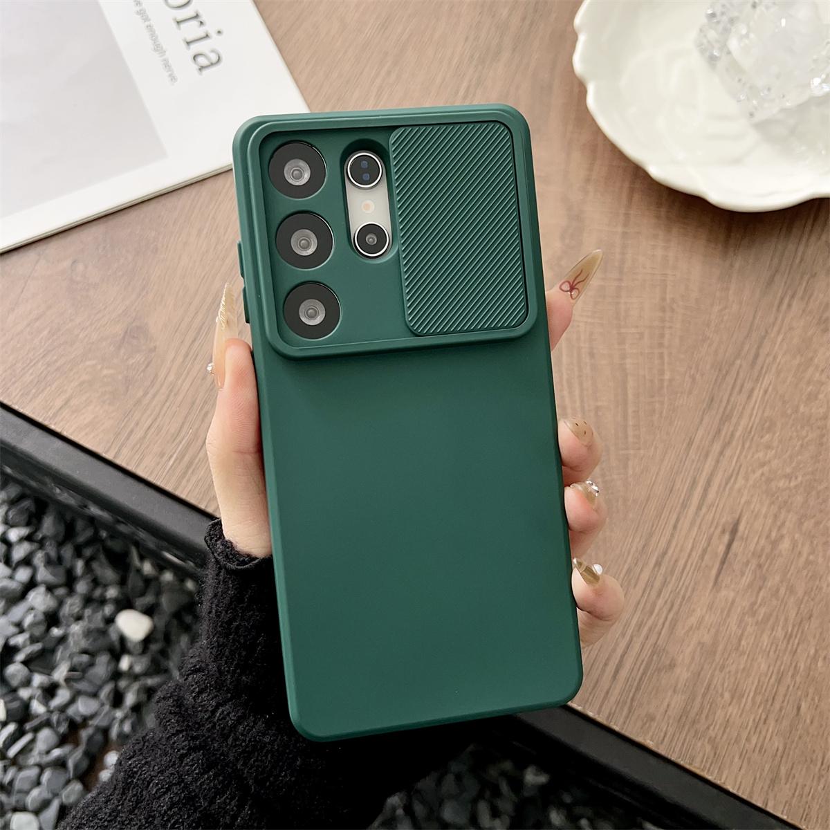 

Liquid Silicone Slide Camera Soft Phone Case For Samsung S26 Ultra S25 S24 FE S23 S22 S21 Plus A56 A36 A06 A16 A55 A35 A15 Galaxy S24