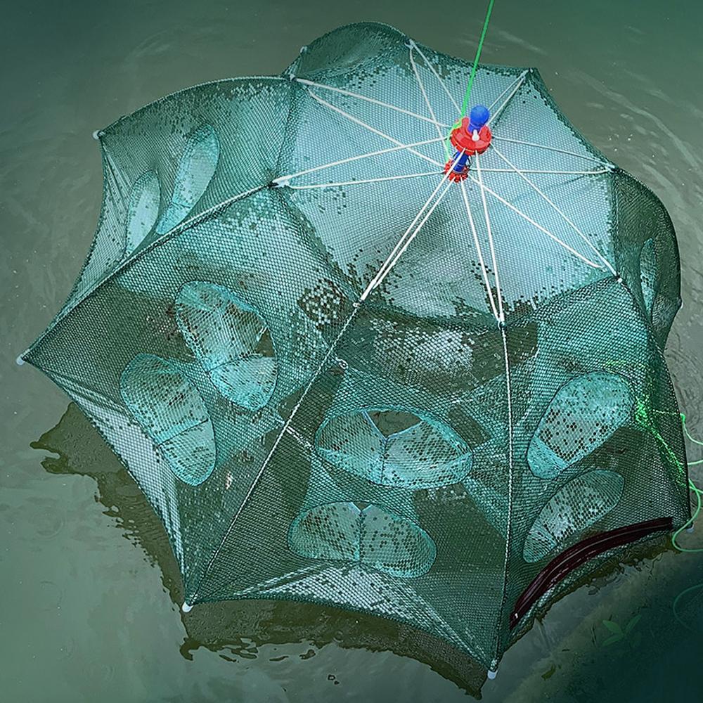4-28 Holes Automatic Fishing Net Nylon Foldable Catch Fish Trap Nets For Fish Shrimp Minnows Crab Cast Mesh Fishing Network Tool