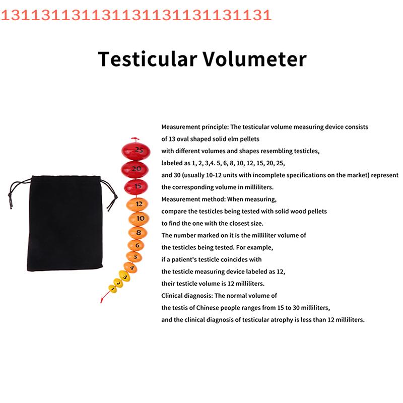 Wooden Orchidometer for Male Testis Volume Measurement 12 Sizes Tanner Stage Development Tool for Testicular Size Assessment