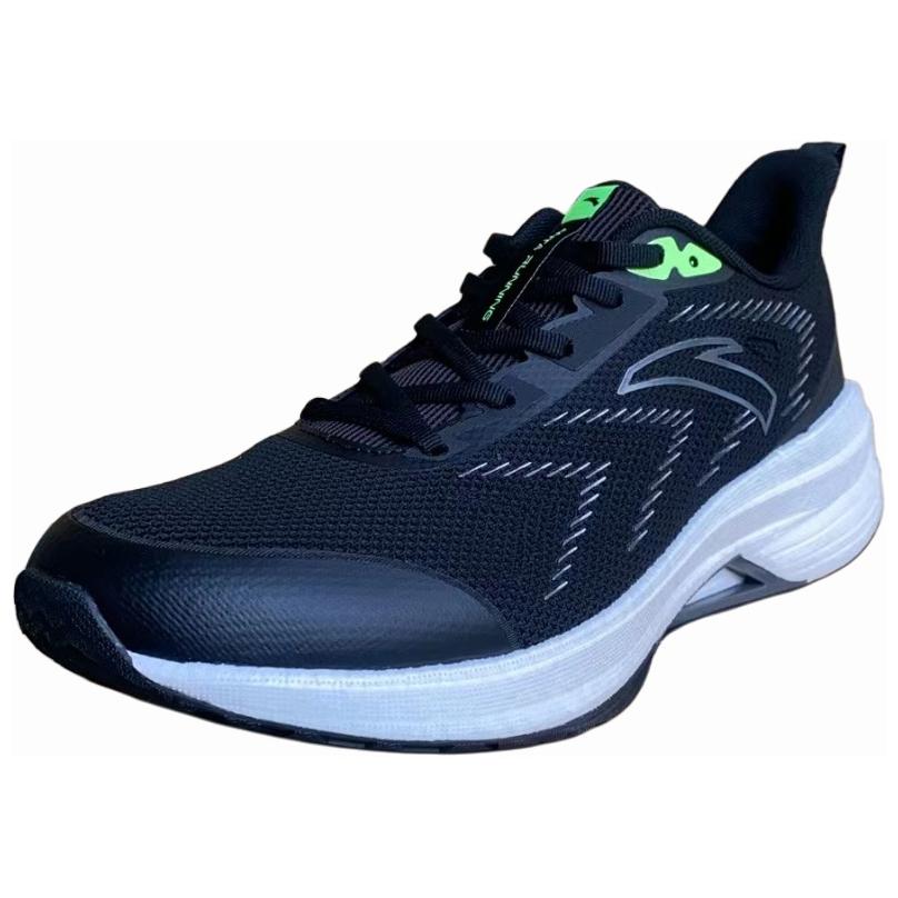 Anta Lace-Up Comfortable Non-Slip Wear-Resistant Low-Top Running Shoes Men sneakers Black White 112415591-6
