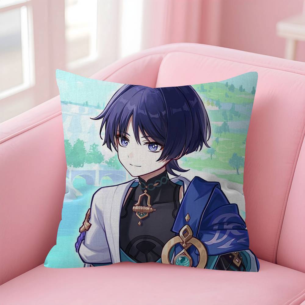Games Genshin Impac Wanderer Cushion Cover Pillow Cover Decor Pillowcase Printed Cushion Case for Couch