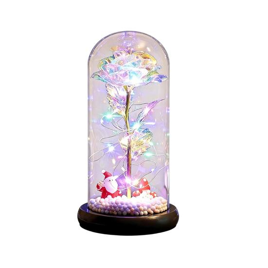 Rose Flower Gifts for Her Mom Wife Grandma Light Up Eternal Rose in A Dome Romantic Gift for Anniversary Birthday Valentine's Day Christmas