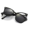 2373 New Retro Set Of Sunglasses For Men Women Square Frame Magnetic Clip Sun Glasses TR Frame -0.5 -1.0 -2 -2.5 -3.0 to -6