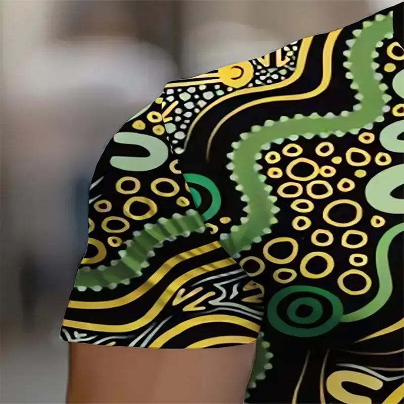 Men's 3D Digital Fashion Art Graphic Top with Graphic Printing T-shirt Suitable for Summer Round Neck Short Sleeved Top for Daily Use