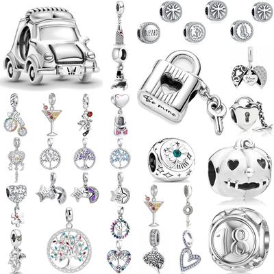 Neuer Europäischer Kupfer,Auto,Schloss,Kürbis,Baum Perlen Anhänger Geeignet für Original Armbänder,DIY Zubehör, Exquisiter Schmuck
