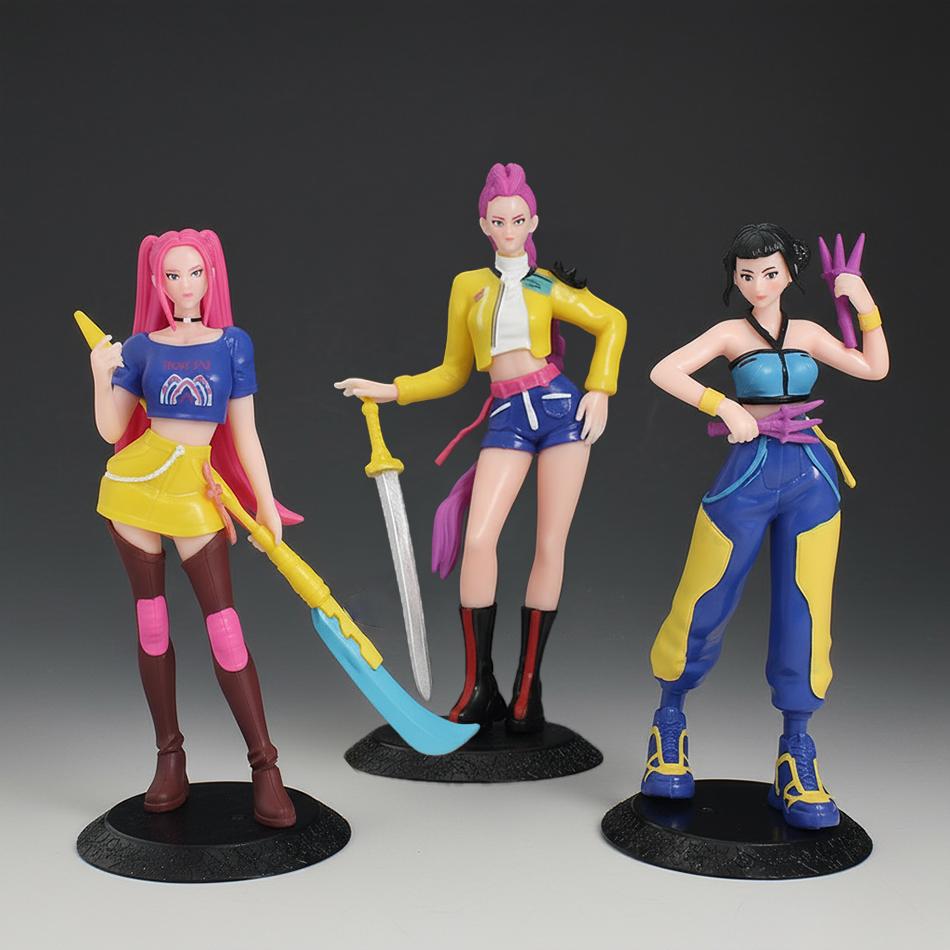 Fashnics 19Cm Kpop Demon Hunters Action Figure Toy Rumi Mira Zoey Sussy Figurine Pvc Action Figure Model Dolls Desktop Decoration Toys