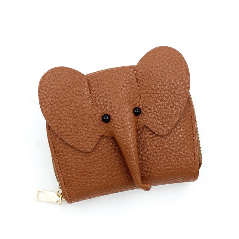 Pu Leather Baby Elephant Coin Purse Women'S Bag Pendant Creative Card Holder Storage Lipstick Envelope Zipper Money Bag