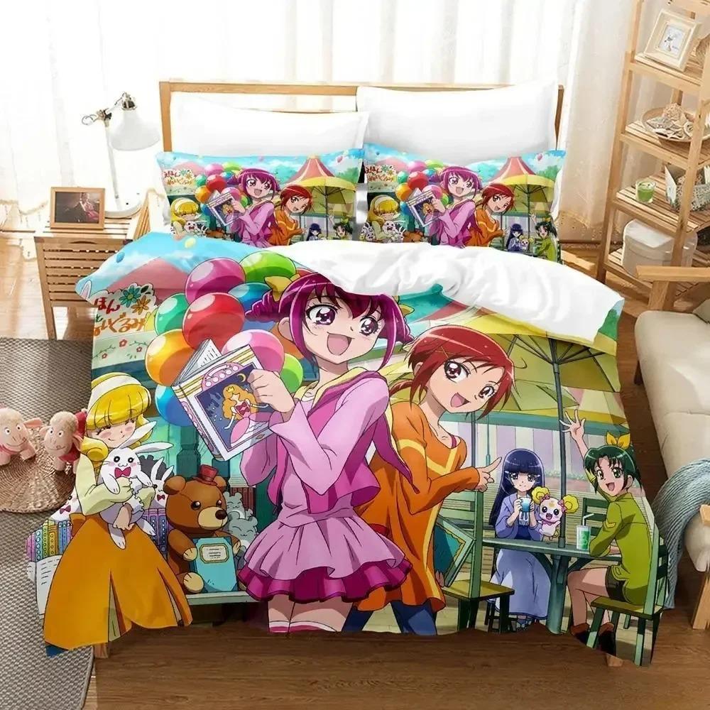 Smile PreCure! Bedding Set Single Twin Full Queen King Size Bed Set Adult Kid Bedroom Duvetcover Sets Anime Parure De Lit Bed