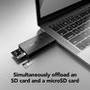 Lexar Dual Slot MicroSD/SD Card Reader Type-A and Type-C,USB 3.2 Gen 1, up to 255MB/s Read, Compatible with Phone Laptop, Desktop