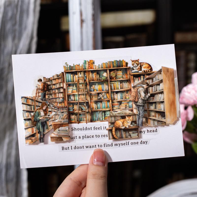 Piece Retro Daily Life Tape Sticker Roll, Nostalgic Motifs of Everyday Moments (Like Vintage Postcards, Tea Sets)