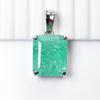 Certified 20 Ct+ Natural Green Emerald 925 Sterling Silver Emerald Pendant