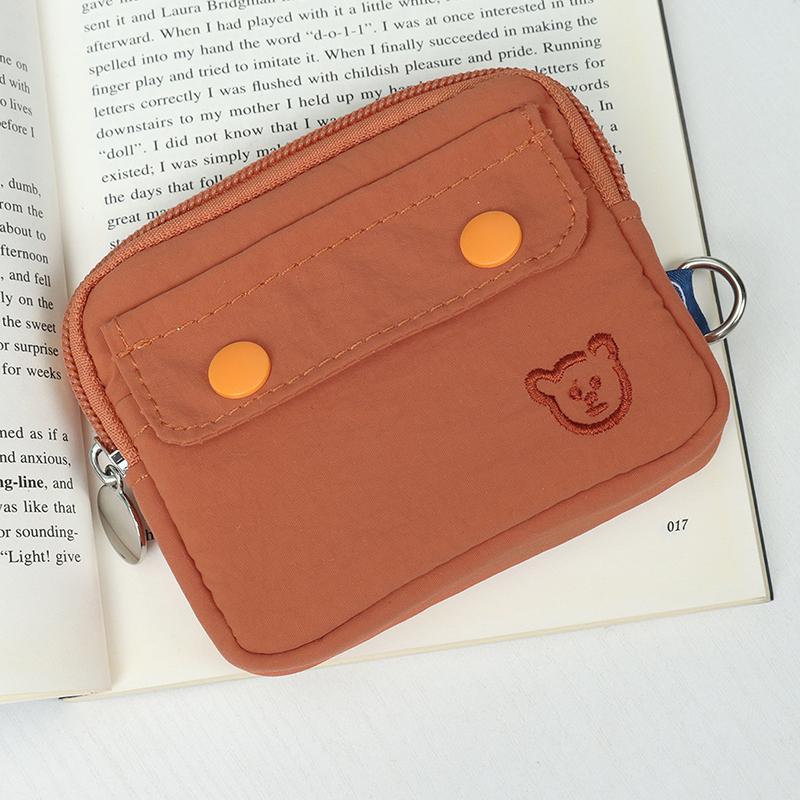 

Nylon Coin Purse Zipper Multi-Purpose Small Wallet Earphone Bag червоний