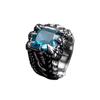 Gothic Blue and Red Crystal Zircon Evil Demon Dragon Claw Ring for Men Gram Biker Punk Rock Hip Hop Opening Rings Cool Jewelry
