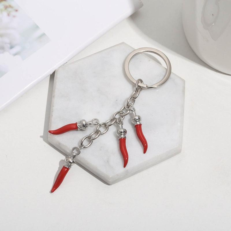 Chili Pendant Keyring Pepper Shaped Keychain Ornament Stylish Bag Embellishment