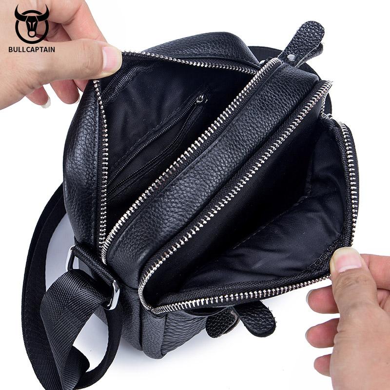 BULLCAPTAIN Borsa a tracolla da uomo semplice Borse a tracolla in pelle di alta qualità Borsa da uomo quadrata di grande capacità