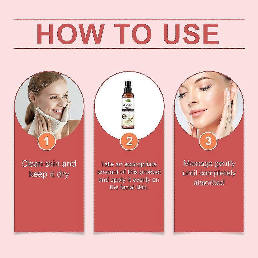 Revitalisierende & Straffende Gesichtsessenz mit Ginseng & Milch Anti-Aging, Feuchtigkeitsspendendes, Faltenreduzierendes Serum für Alle Hauttypen zur Steigerung der Elastizität und Yo